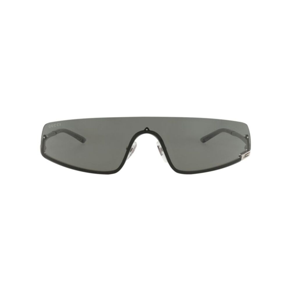 Gucci Shield-Frame Metal Sunglasses Silver Unisex-Adult